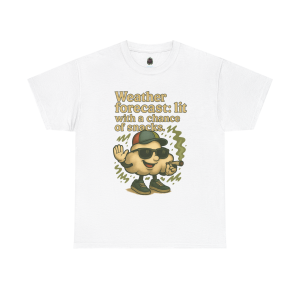 “Lit With a Chance of Snacks” – Weather Cloud T-Shirt